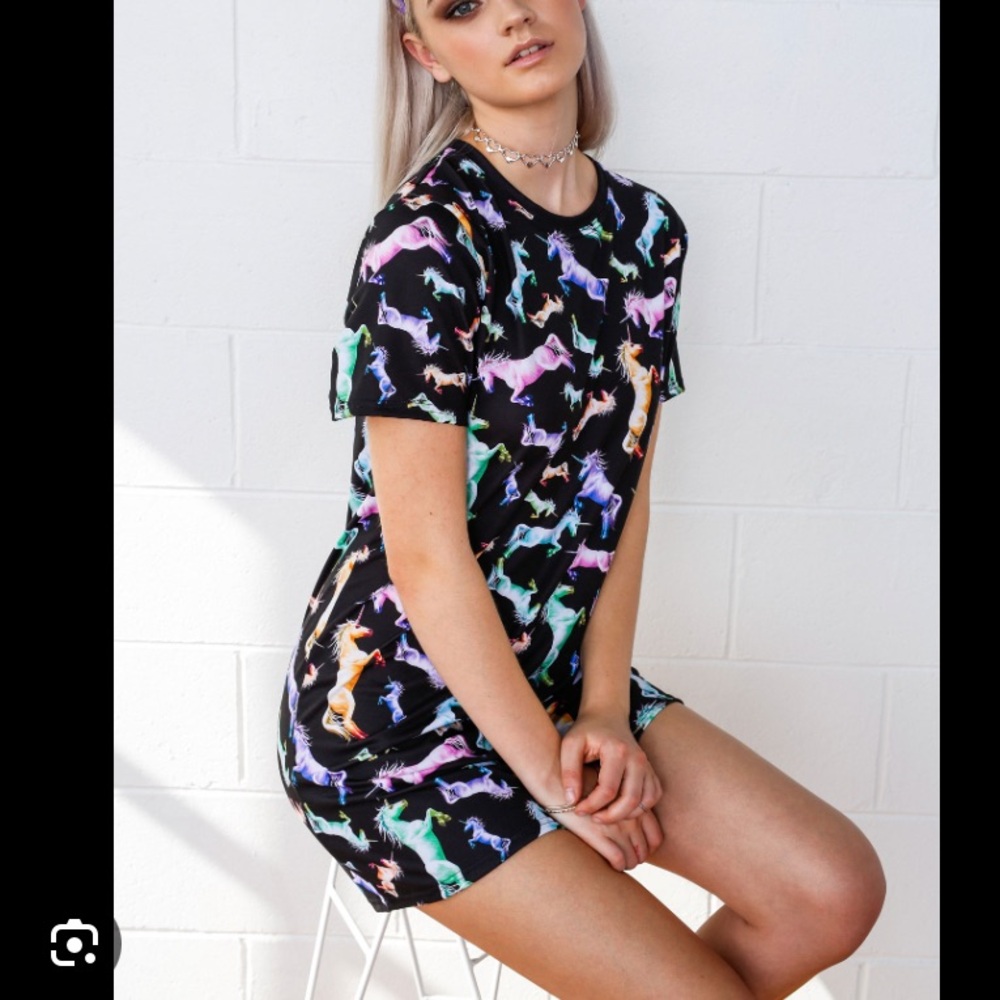 Blackmilk Cotton Candy Unicorn Tee Dress